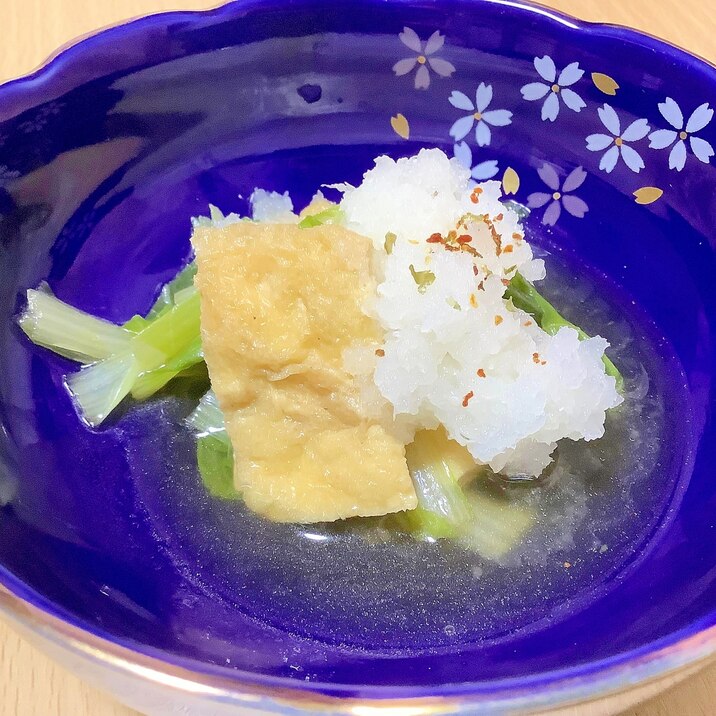 しろなと油揚げの煮物　大根おろし和え